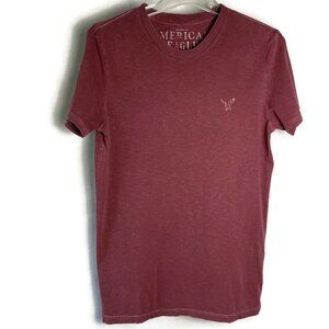 American Eagle Athletic Fit Men’s Short Sleeve Crew Neck T-Shirt Burgundy Sz S